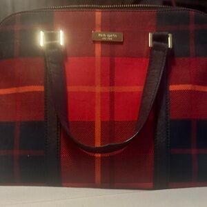 Kate Spade Red and Black Plaid Satchel